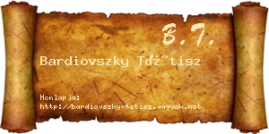 Bardiovszky Tétisz névjegykártya